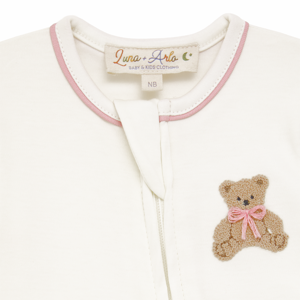 Bear Hugs Footie - Dusty Rose
