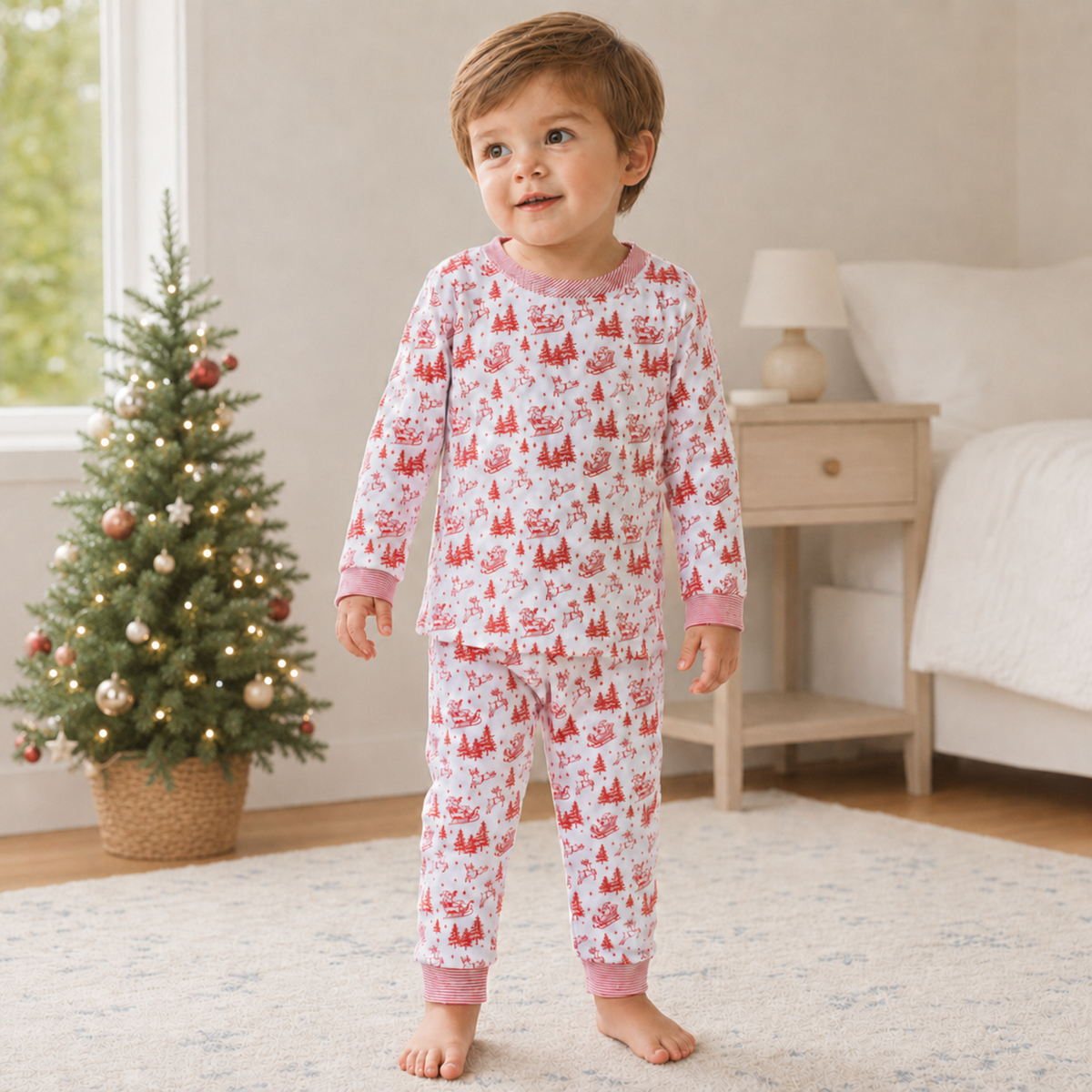 Holiday Toile Pajamas - Red