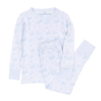 Holiday Toile Pajamas - Light Blue