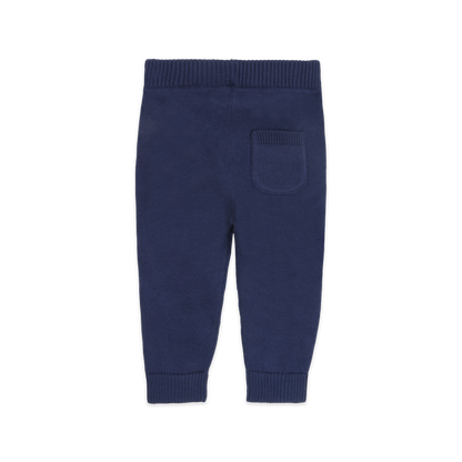 Navy Organic Knit Baby Pants