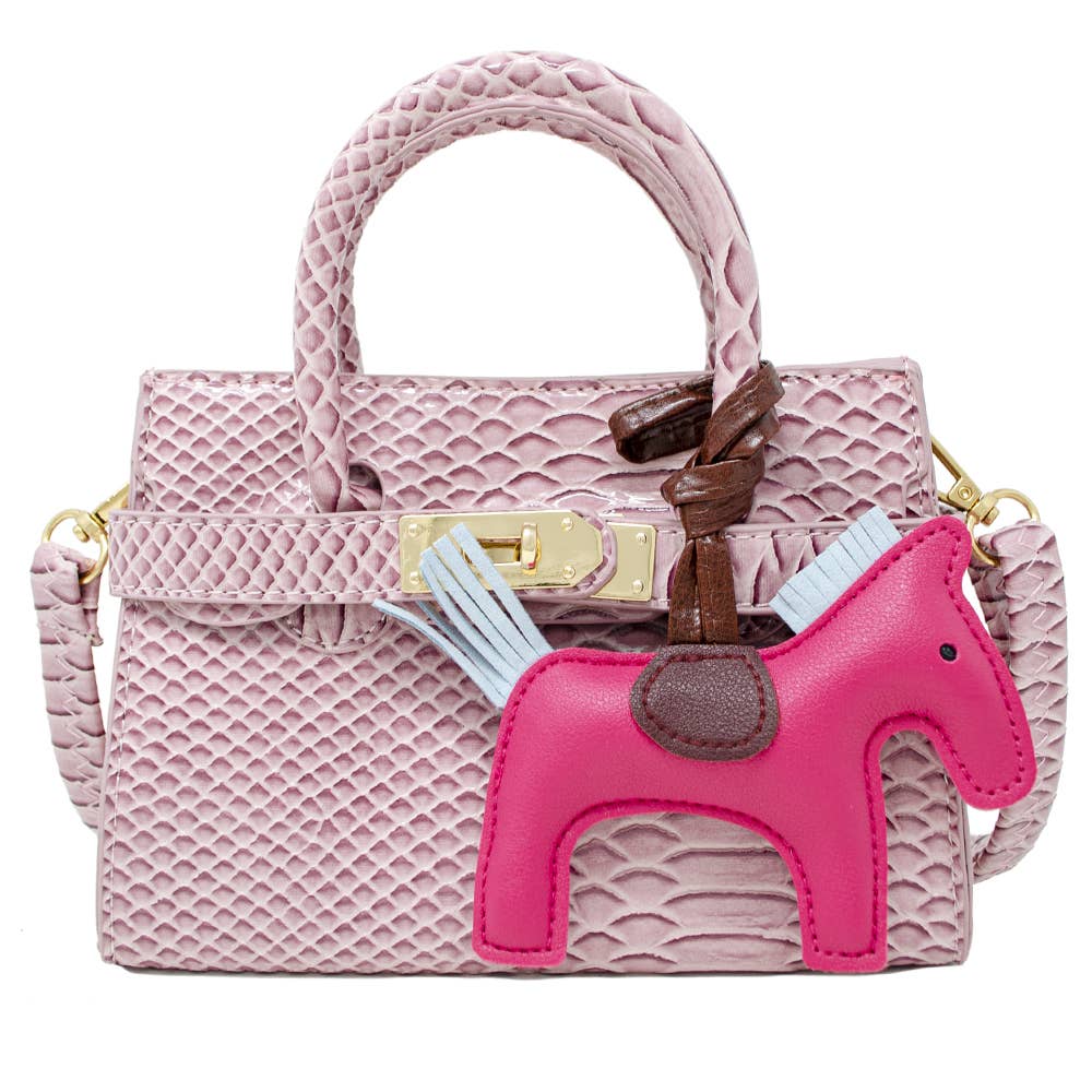 Pink Crocodile Pony Handbag