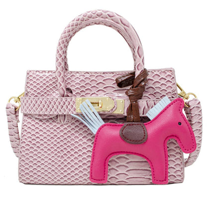 Pink Crocodile Pony Handbag