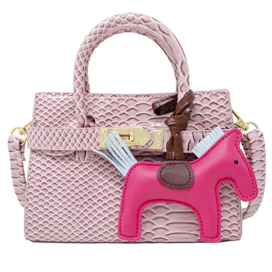 Pink Crocodile Pony Handbag