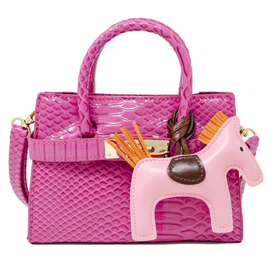 Hot Pink Crocodile Pony Handbag