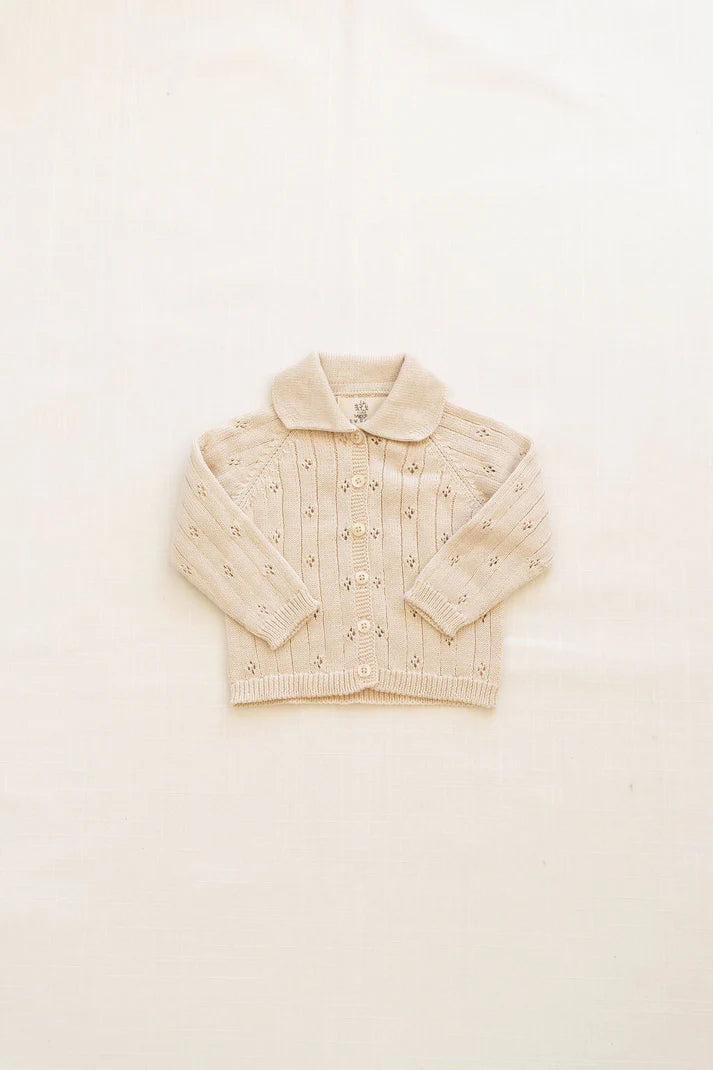 Heirloom Pointelle Cardigan - Sugar