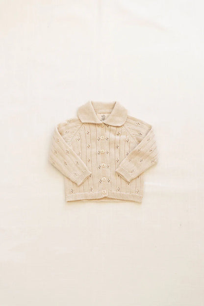 Heirloom Pointelle Cardigan - Sugar