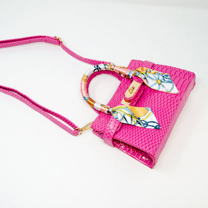 Gold Crocodile Scarf Handbag