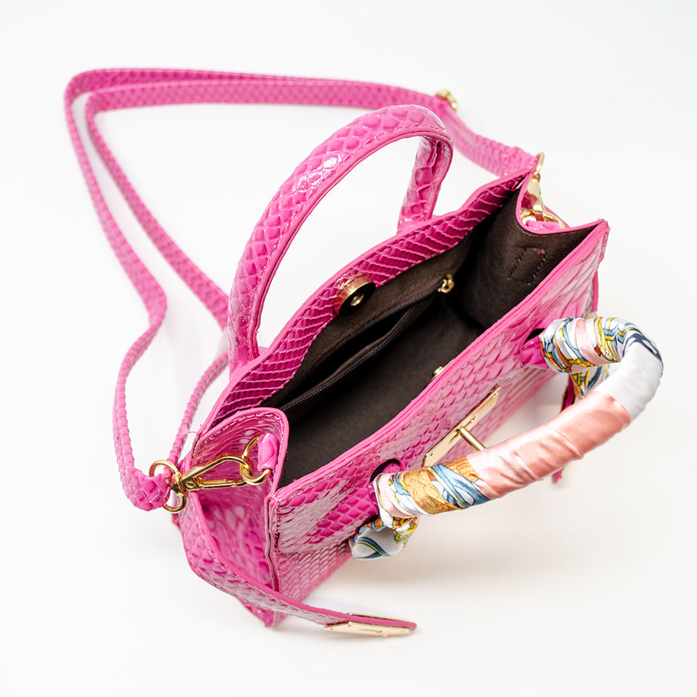 Hot Pink Crocodile Pony Handbag