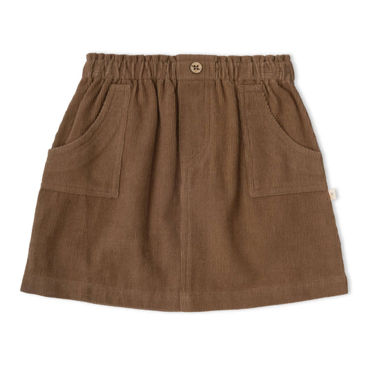 Organic Emmie Corduroy Skirt - Brown