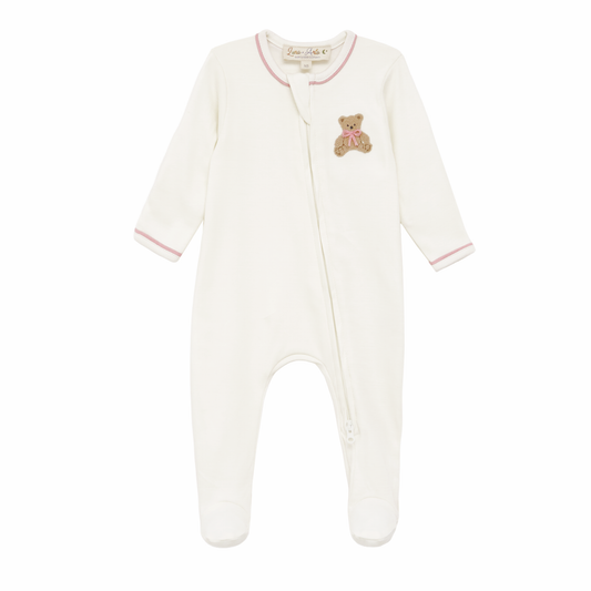 Bear Hugs Footie - Dusty Rose
