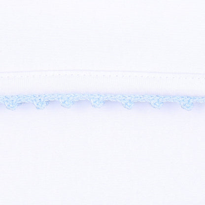 James Crochet Trim Footie - Blue