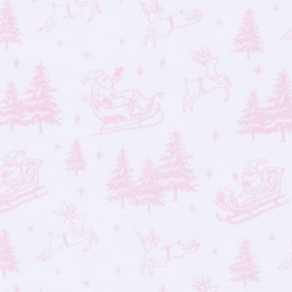 Holiday Toile Footie - Pink