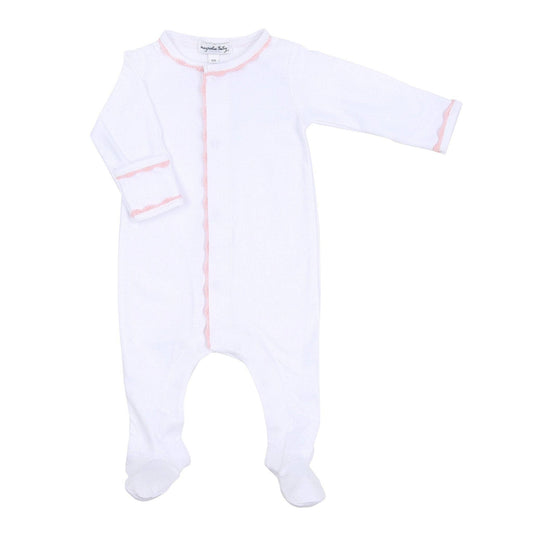James Crochet Trim Footie - Pink