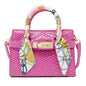 Hot Pink Crocodile Scarf Handbag