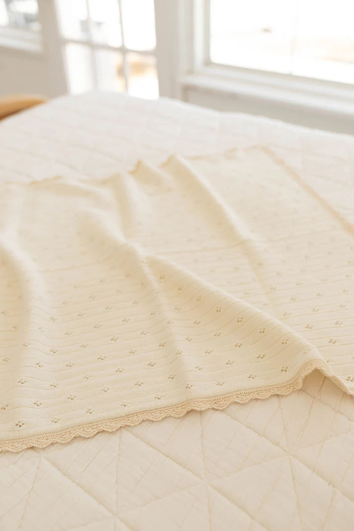 Knit Pointelle Blanket - Milk & Sugar