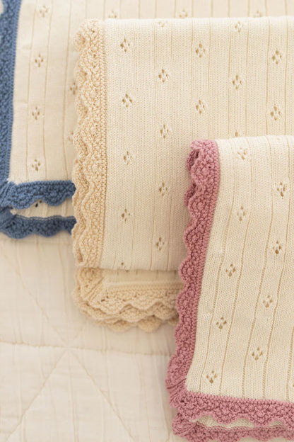 Knit Pointelle Blanket - Milk & Ballet