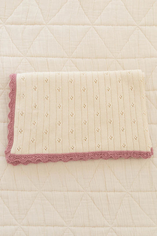Knit Pointelle Blanket - Milk & Ballet