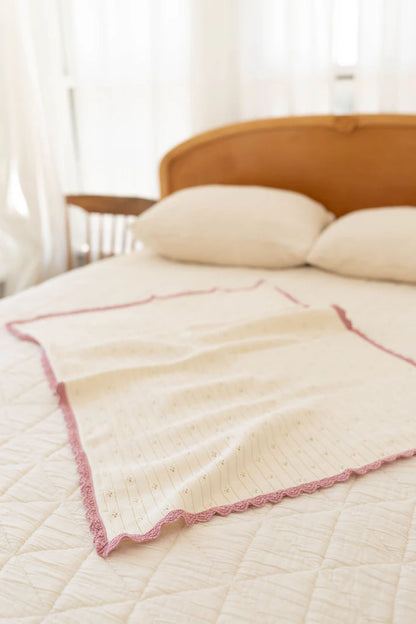 Knit Pointelle Blanket - Milk & Ballet