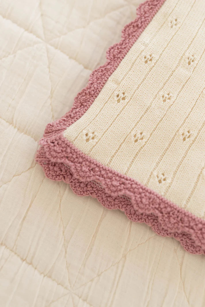 Knit Pointelle Blanket - Milk & Ballet