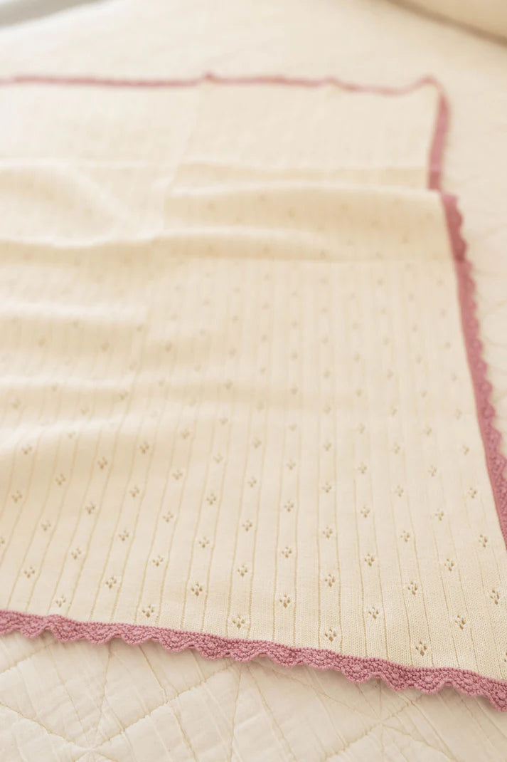 Knit Pointelle Blanket - Milk & Ballet