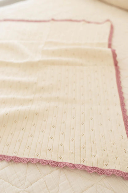 Knit Pointelle Blanket - Milk & Ballet