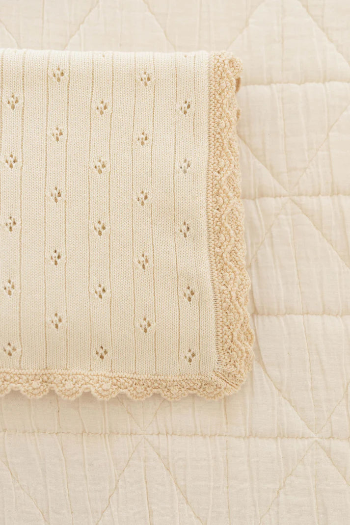 Knit Pointelle Blanket - Milk & Sugar