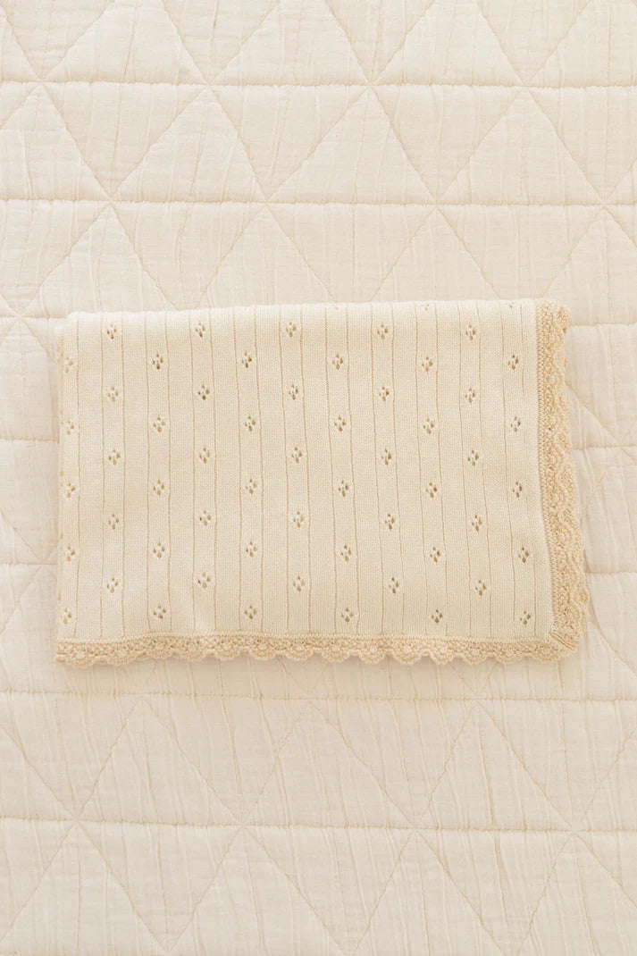 Knit Pointelle Blanket - Milk & Sugar