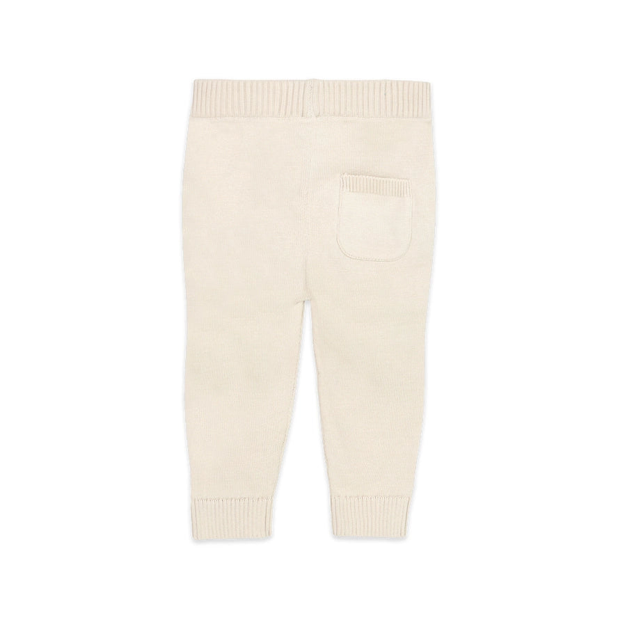 Ecru Organic Knit Baby Pants