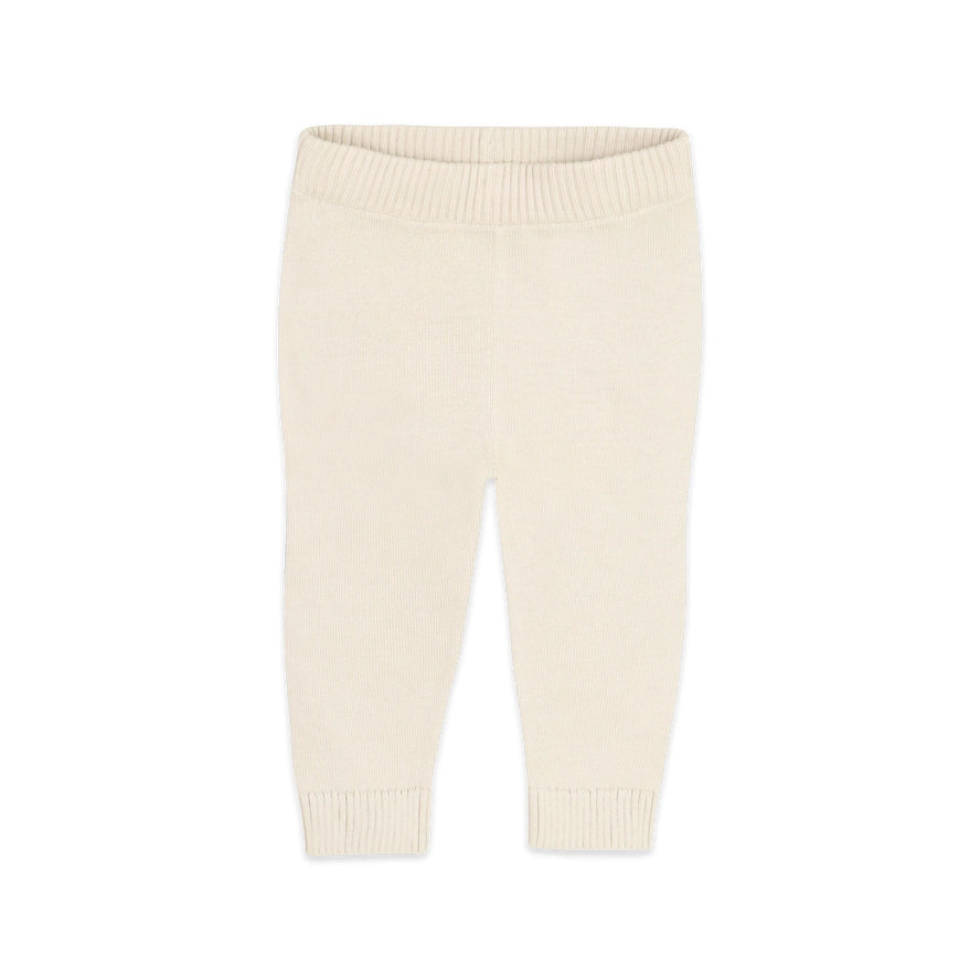 Ecru Organic Knit Baby Pants